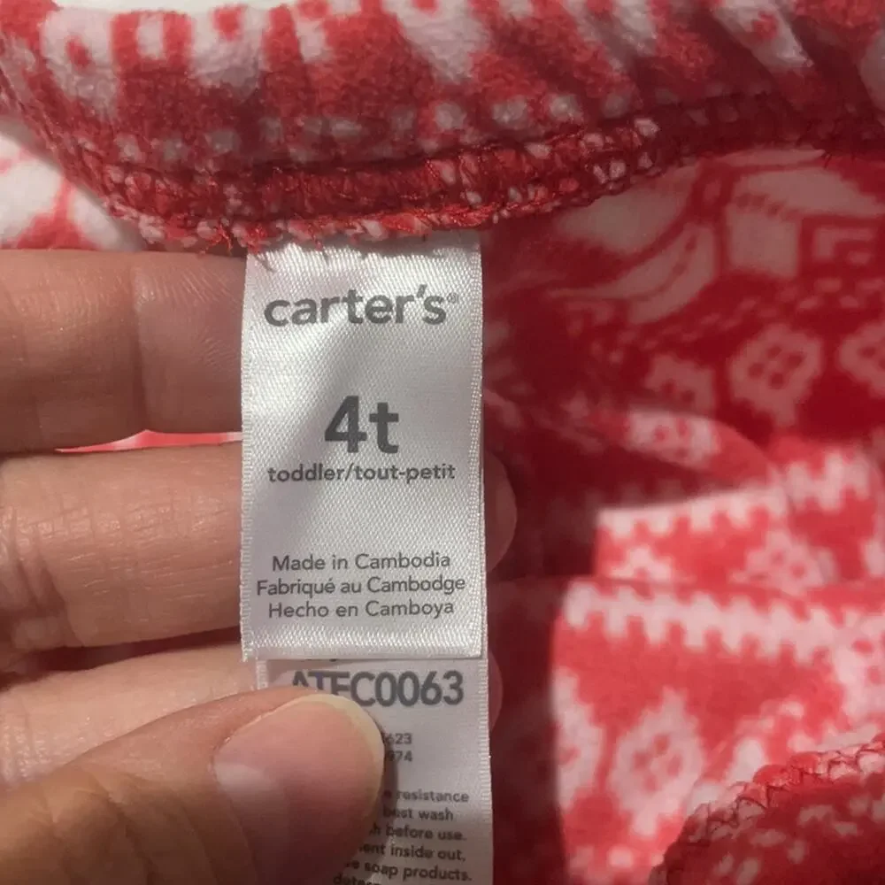 Carters 4t Christmas red white pj’s worn once